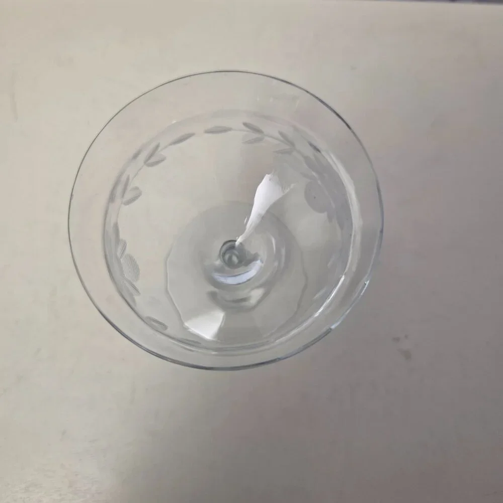 Unbranded Vintage Hand Etched Stemware Wine Glass